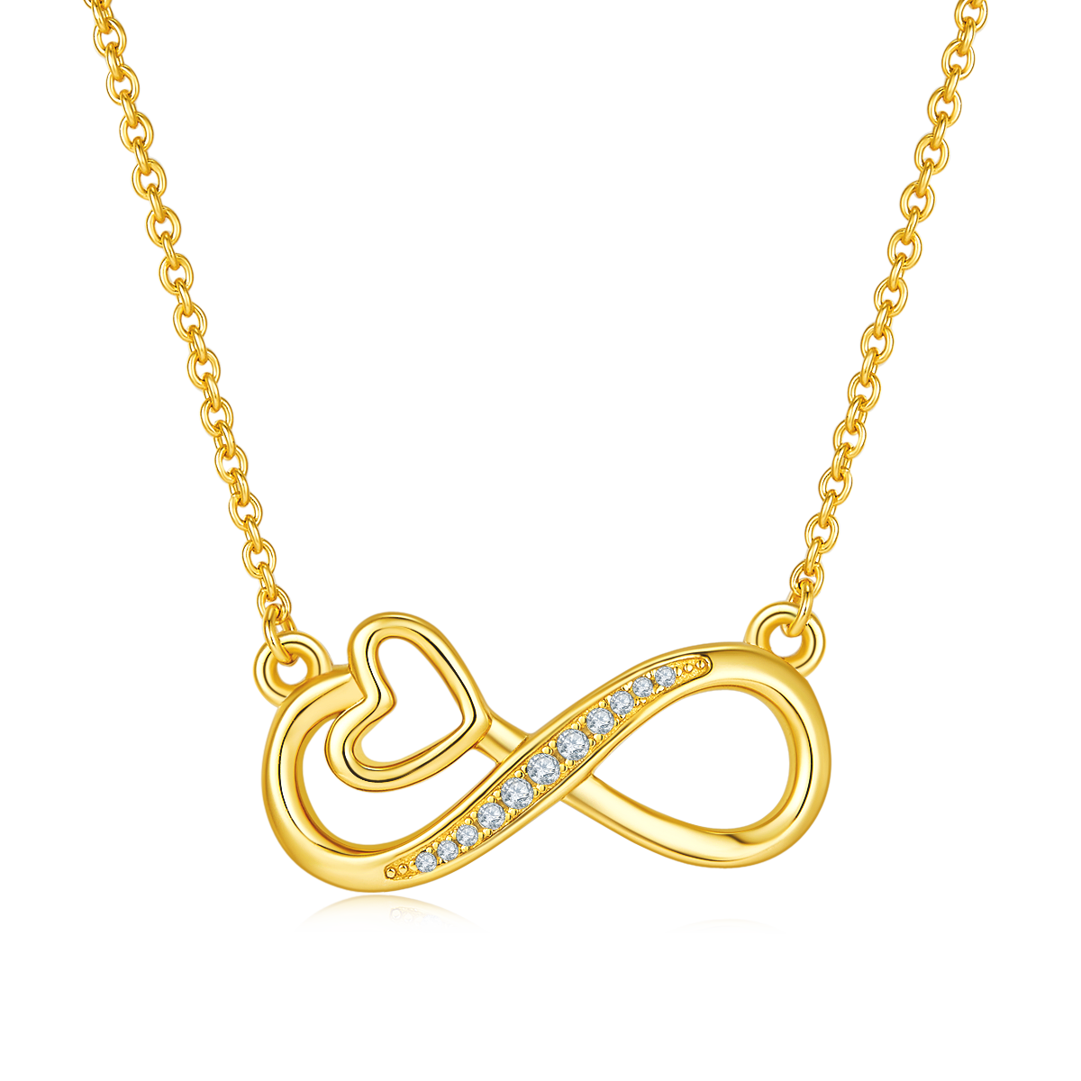 Hollow Infinite Love Pendant S925 Silver Moissanite Grade D 0.1CT